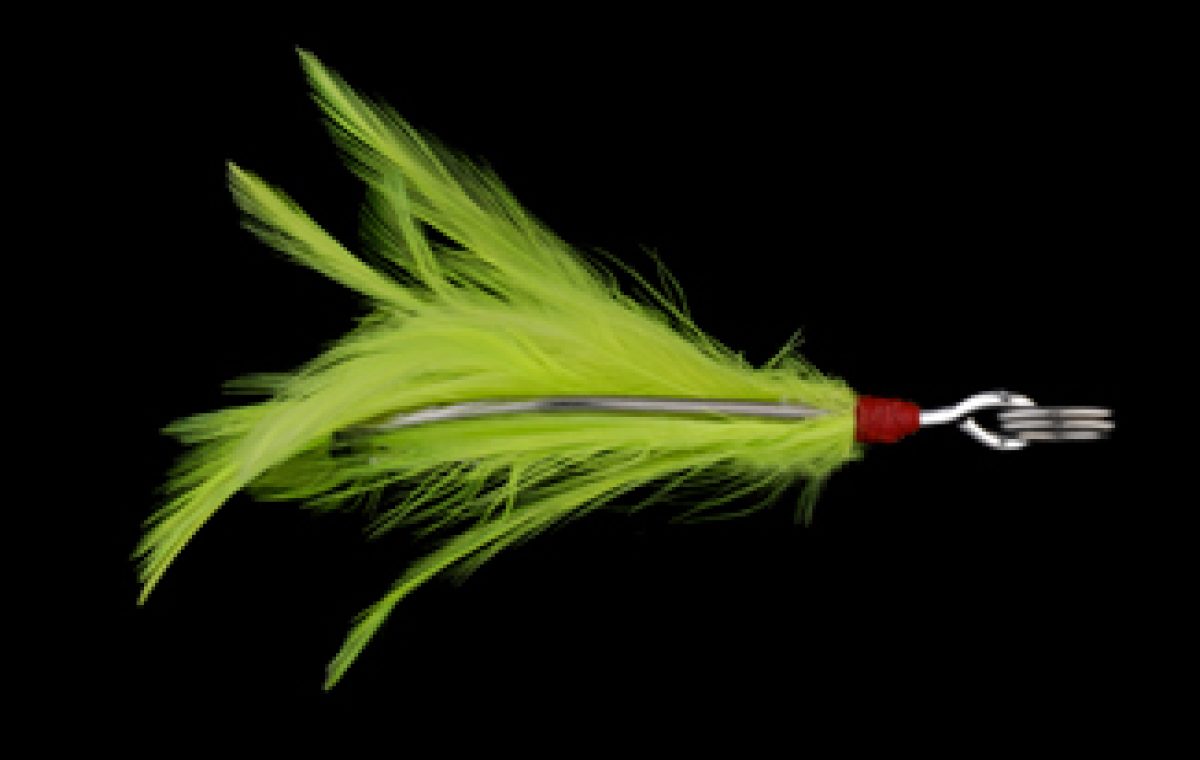 Single Hook with Chartreuse Feather – Hopkins Lures