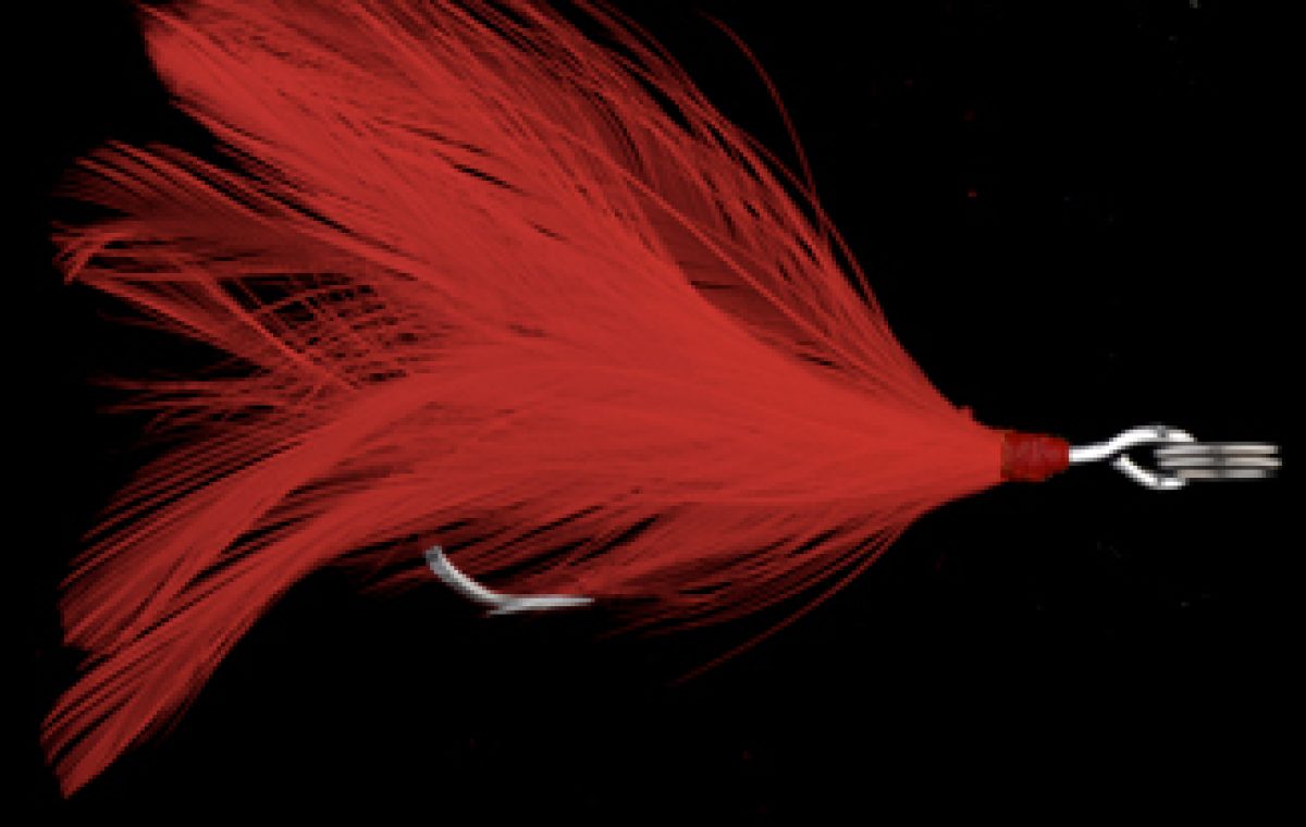 Single Hook with Red Feather