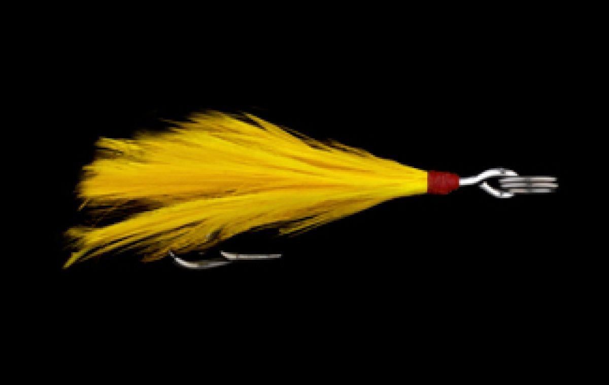 Single Hook with Yellow Feather