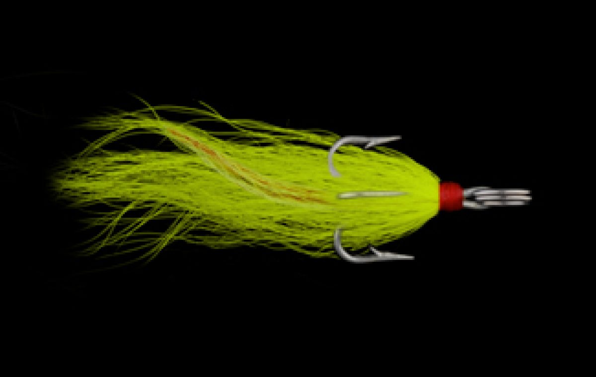 Treble Hook with Chartreuse Bucktail – Hopkins Lures